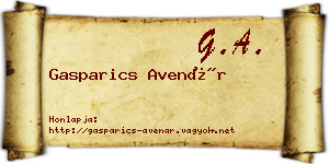 Gasparics Avenár névjegykártya